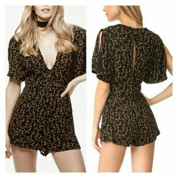 NWT Free People‎ Black Combo Virgina Romper - Picture 1 of 4
